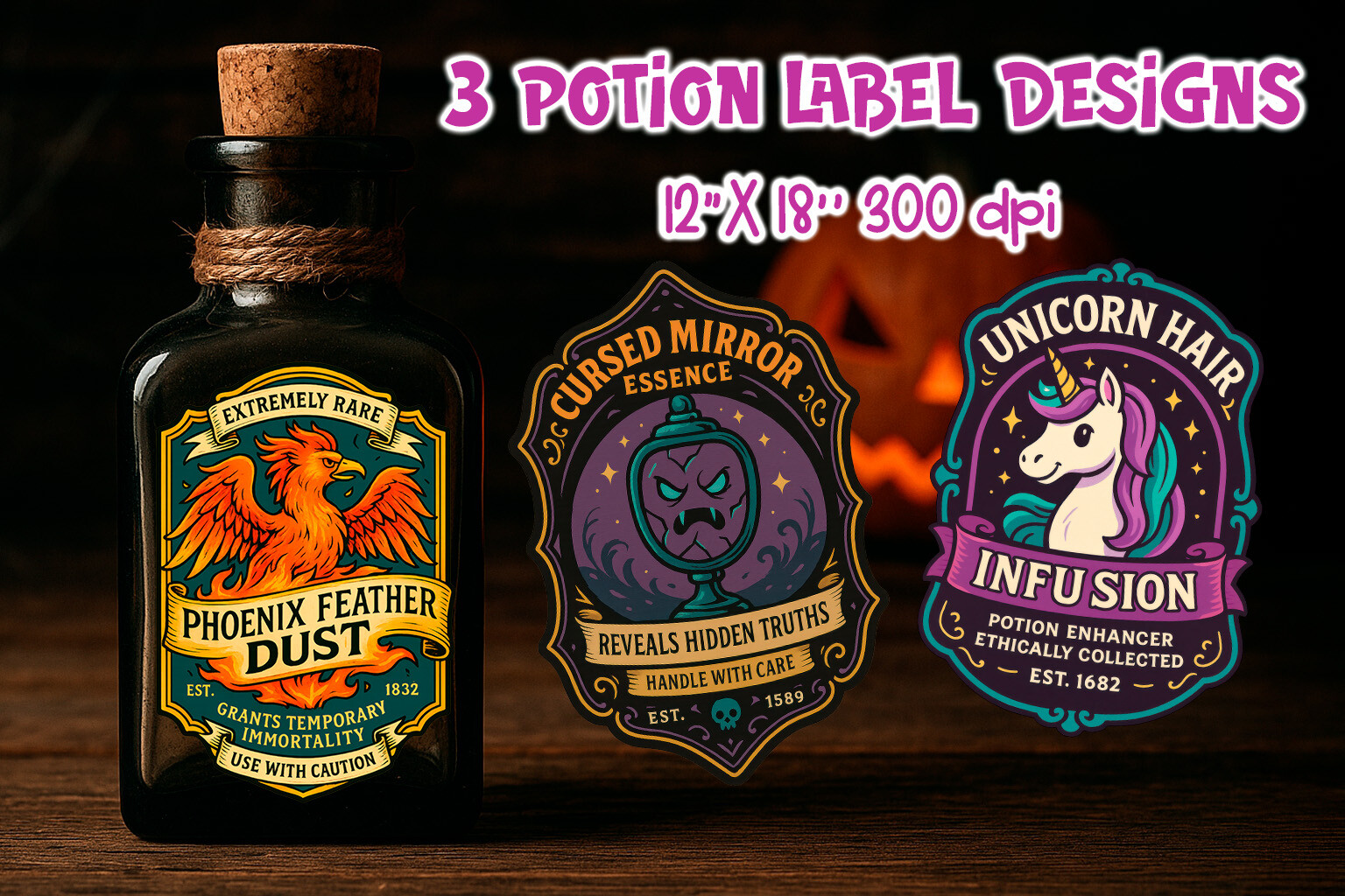 Halloween Potion Labels PNG
