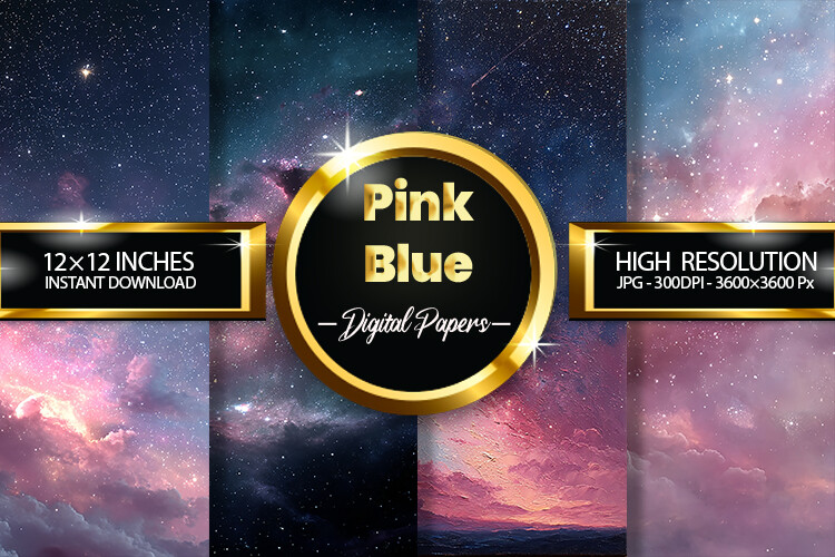 Pink Blue Digital Papers Graphic by Hurairagraphics · Creative Fabrica