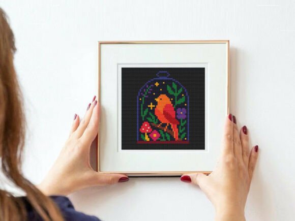 Red Bird Cross Stitch Pattern