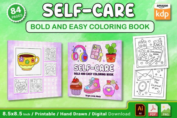 Self Care Bold and Easy Coloring Book
