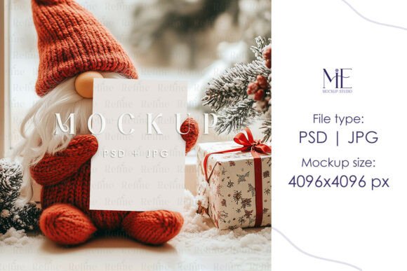 Xmas Gift Card Mockup Winter Invite Moc