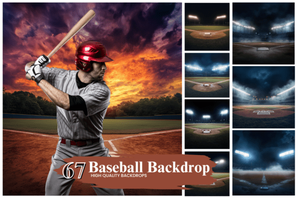 Preview of 50+ Baseball Digital Backdrops digital backdrop