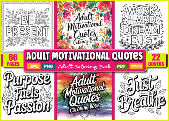 Adult Motivational Quotes Coloring Book