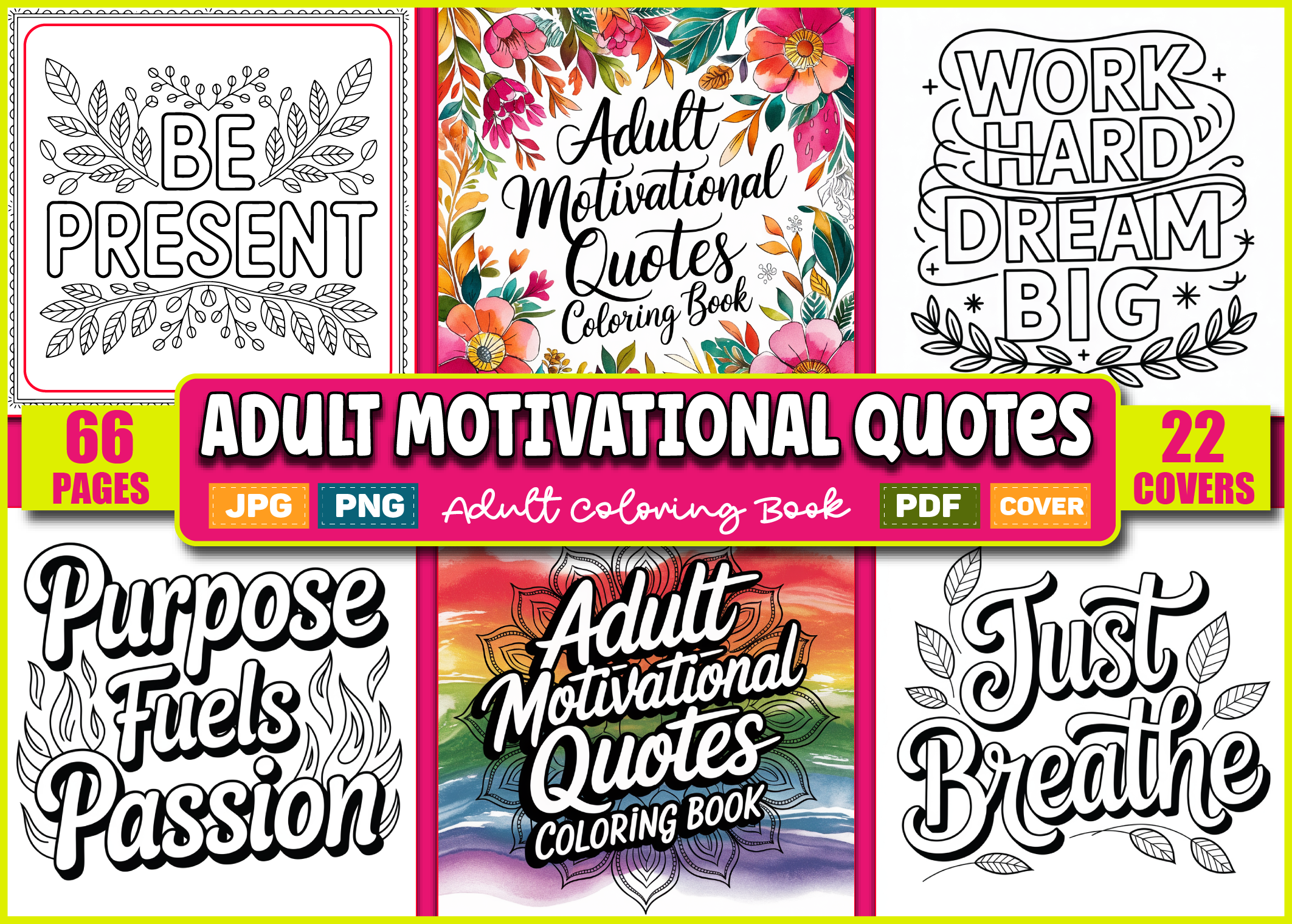Adult Motivational Quotes Coloring Book