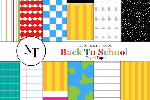 Back to School Digital Paper
