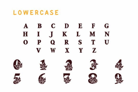 Season Fall Leaf Font PNG with transparent background - Preview 2