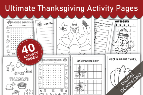 Thanksgiving Activity Pages for kids