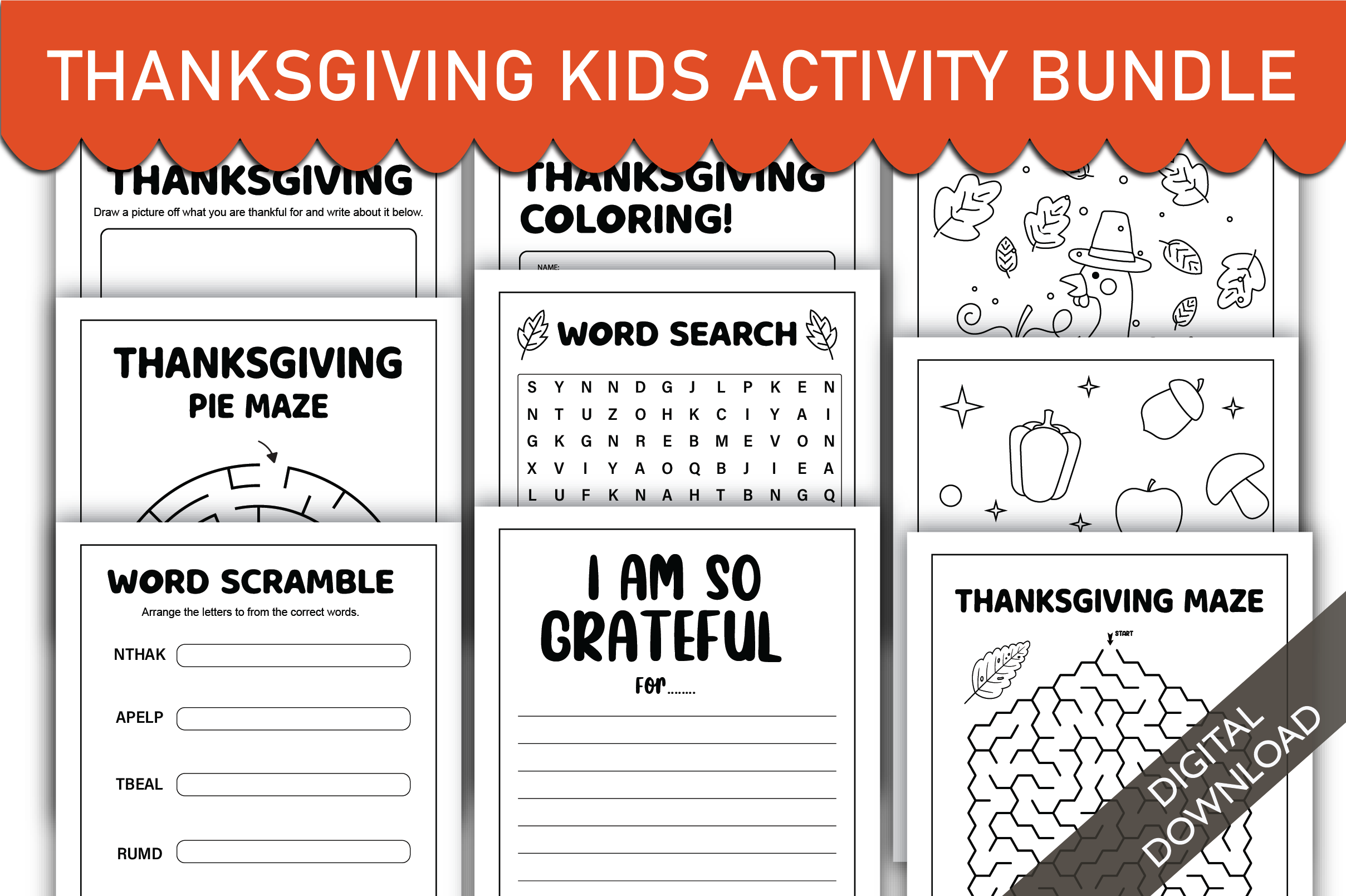 Thanksgiving Kids Activity Pack