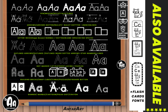 Abcd Ref Outlined Dotted Arrows Lined Font - Preview 3
