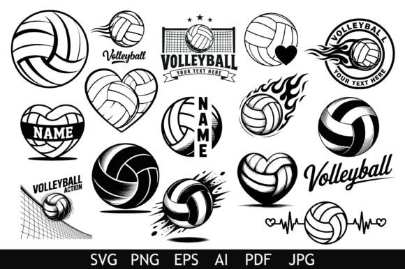 Bold Volleyball Graphic Elements