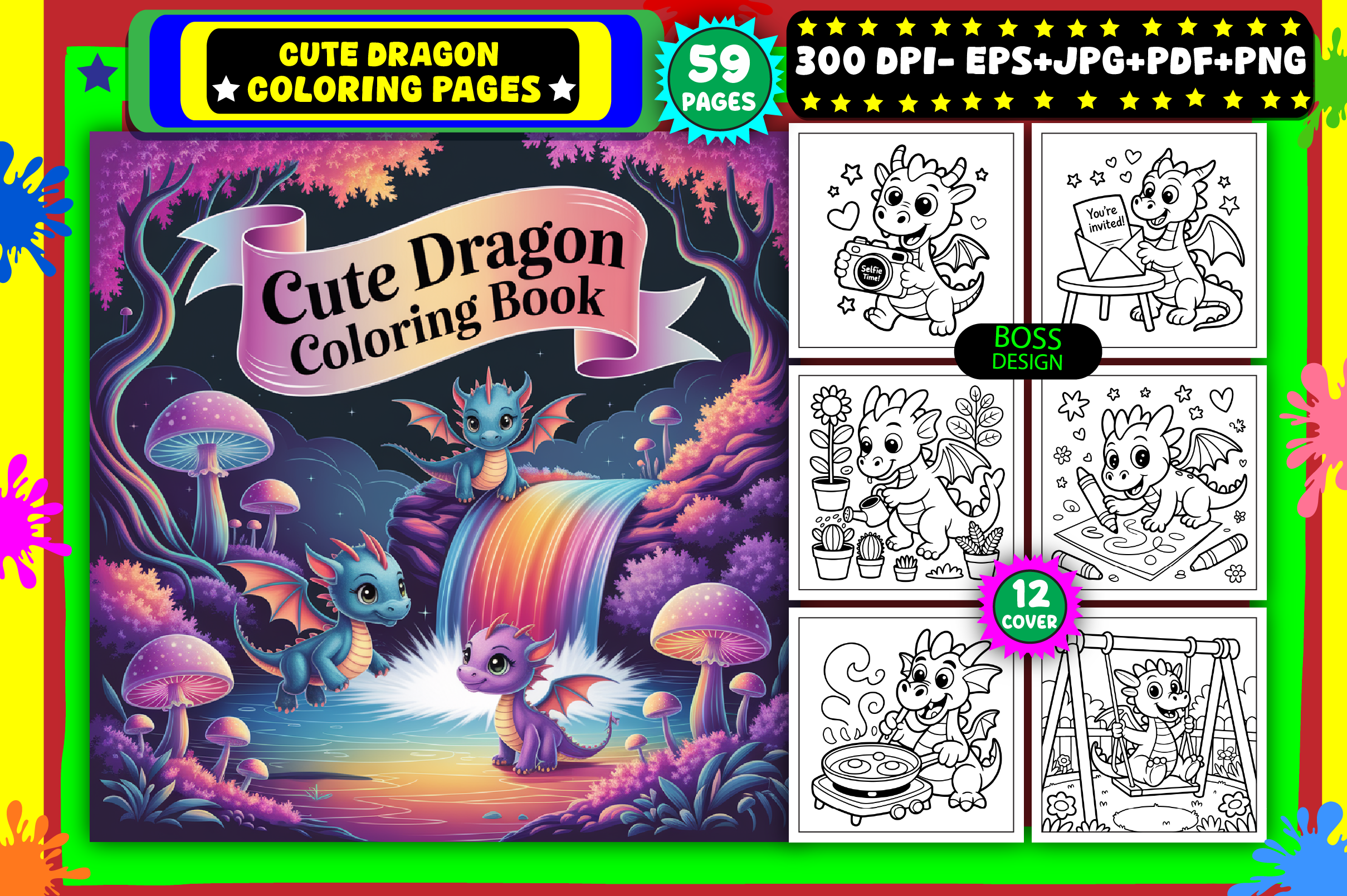Cute Dragon Coloring Pages for Kids