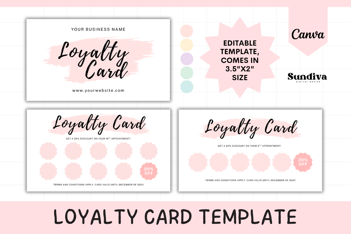 Editable Loyalty Card Template 4 Graphic by Sundiva Design · Creative ...