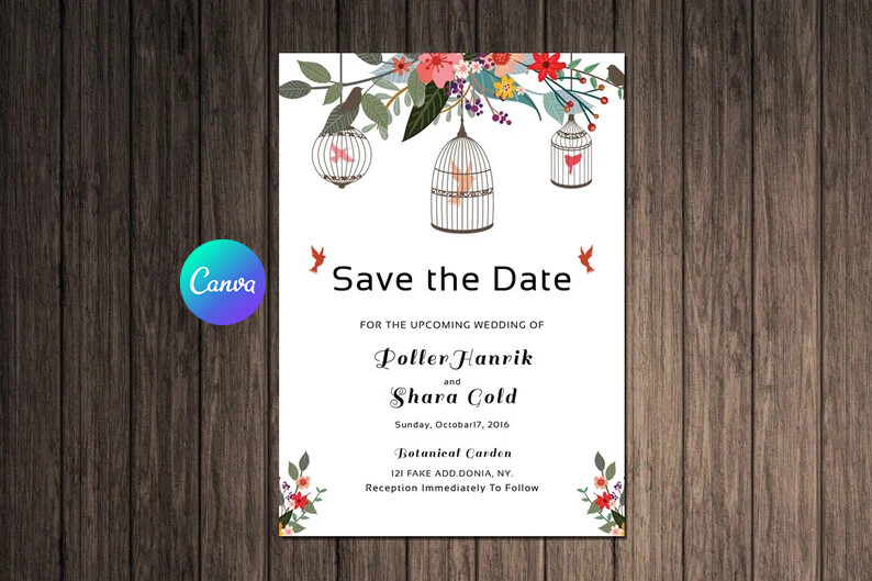 Floral Wedding Save The Date Template