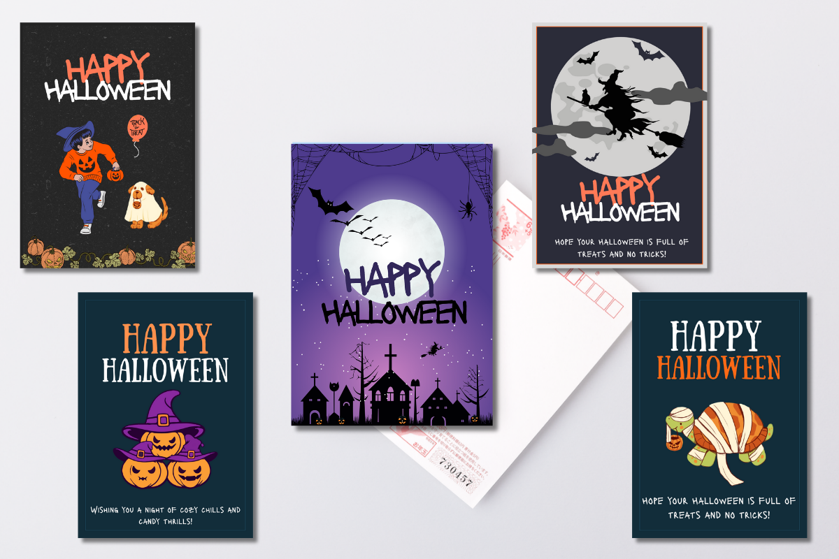 Spooky Halloween Card Bundle – 15 PNG