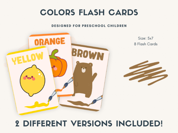 Vibrant Colors Flashcards for Preschool Learning