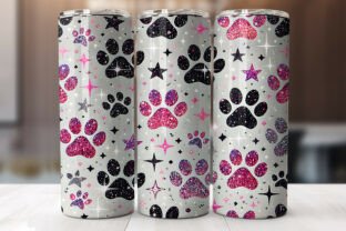 Glitter Dog Paw 20oz Skinny Tumbler Wrap Graphic by RahatKDP · Creative ...