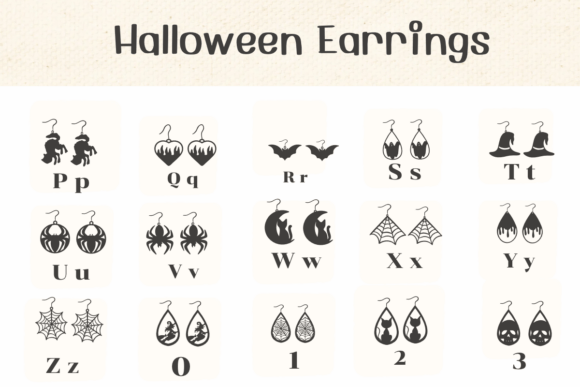 Halloween Earrings Font PNG with transparent background - Preview 2