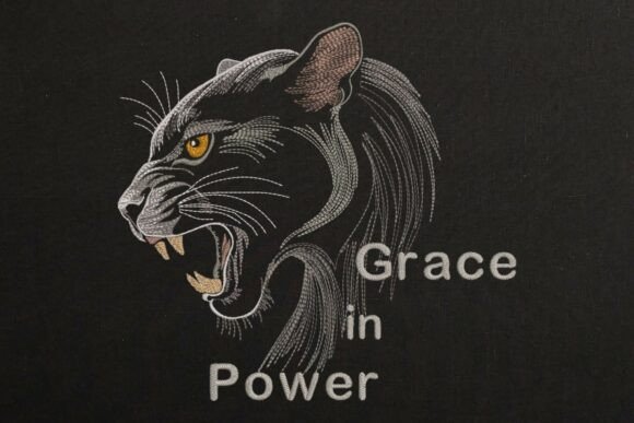 Realistic Angry Black Panther Head