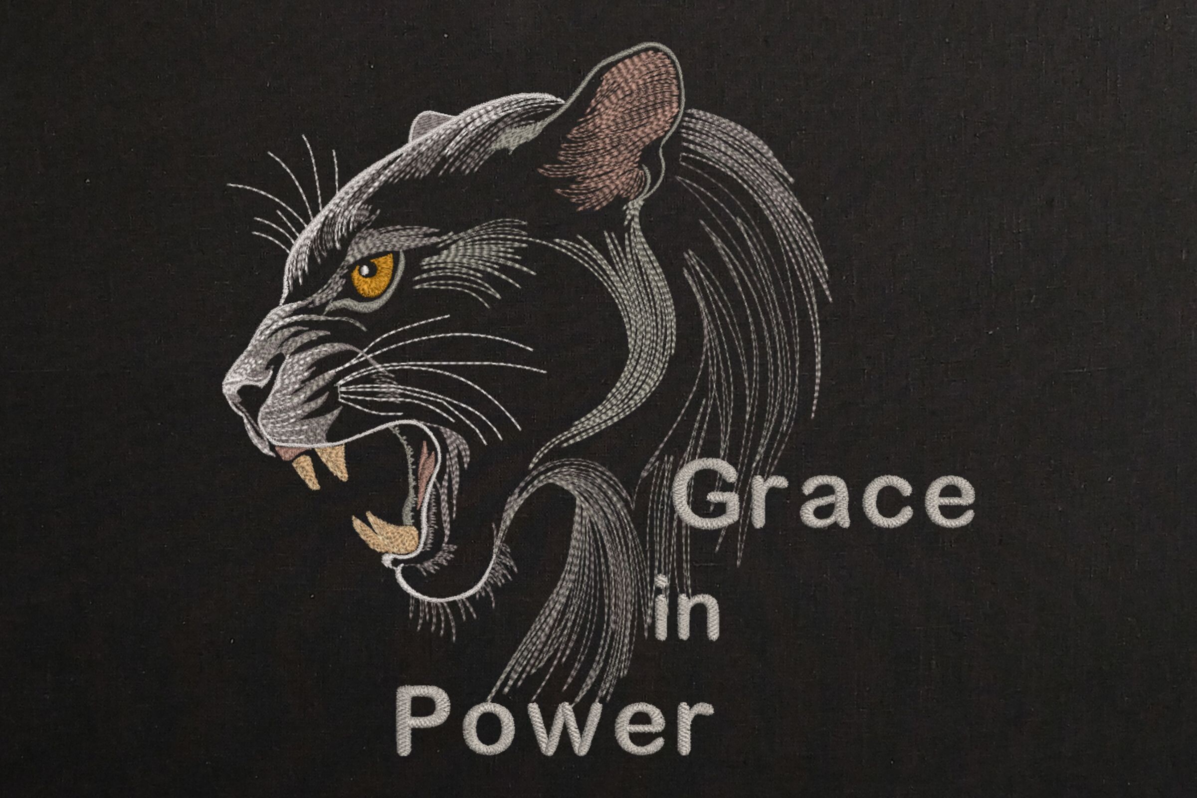 Realistic Angry Black Panther Head