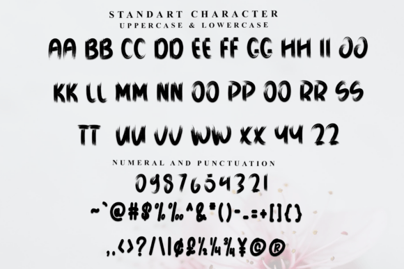 Simple Brush Font PNG with transparent background - Preview 3
