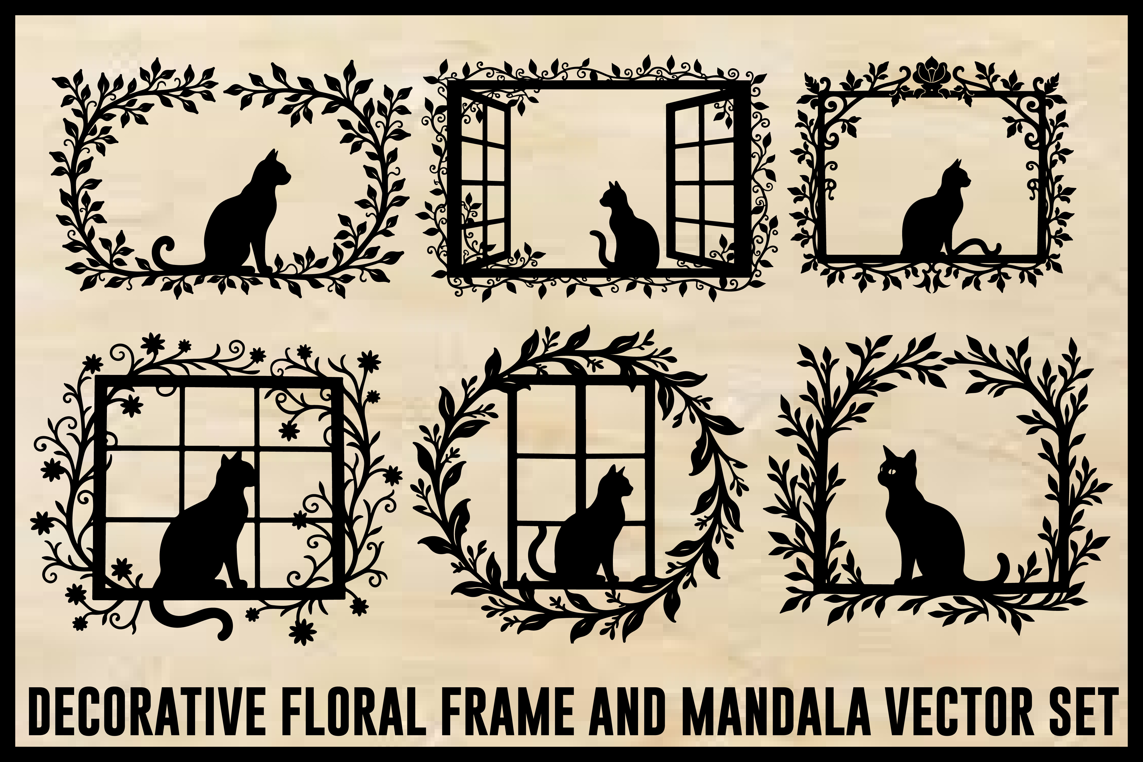 Vintage Floral Laser Cut Ornamental Fram