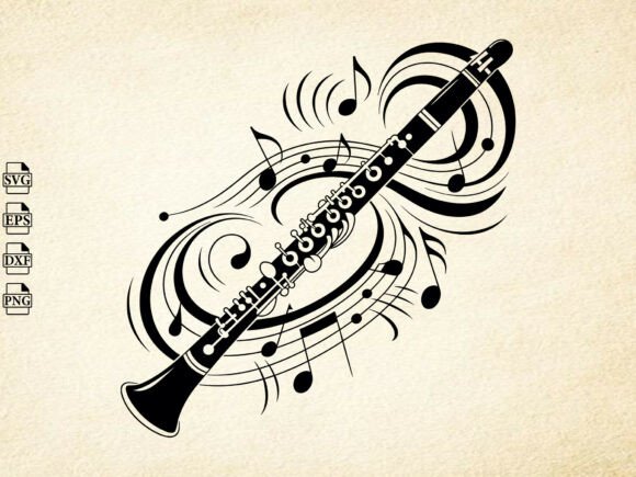 Clarinet SVG, Musical Note Svg,Music Svg Grafik Plotterdateien Von Dream Hill