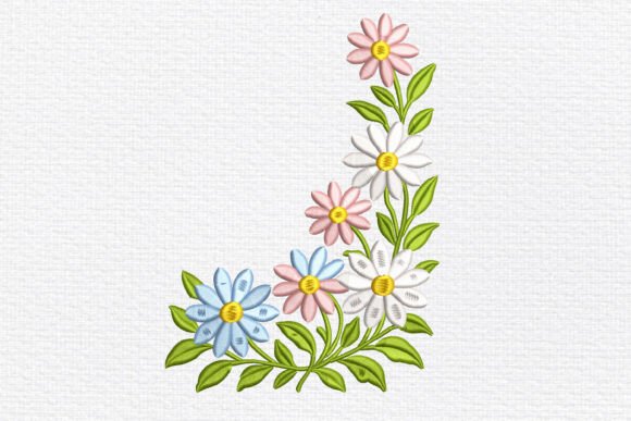 Corner Daisy Floral Border