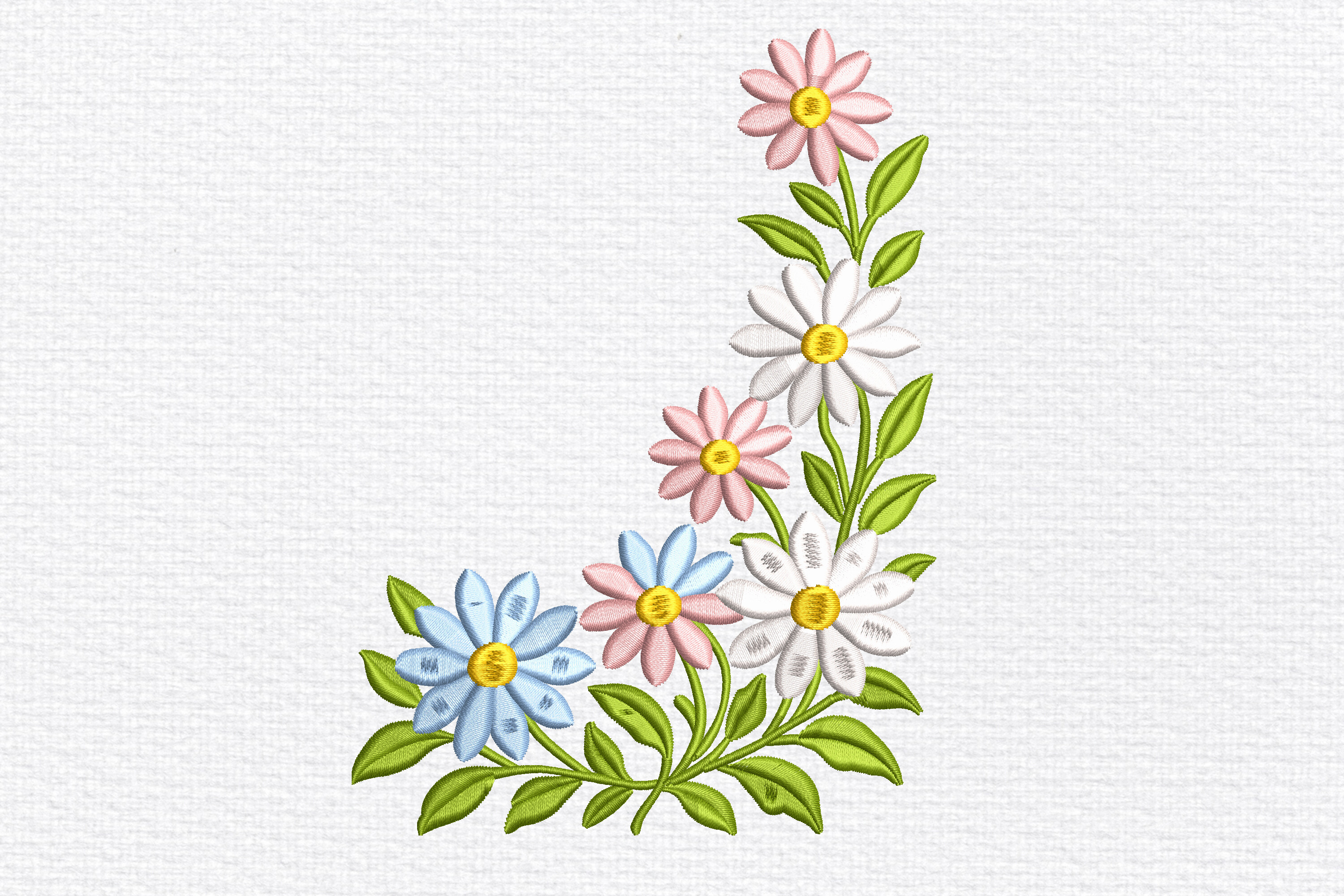 Corner Daisy Floral Border