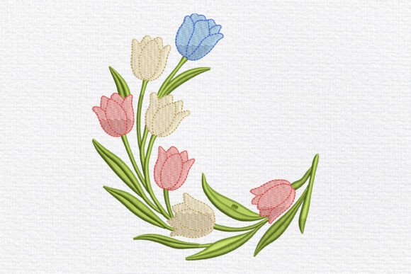 Curved Tulip Flower Border