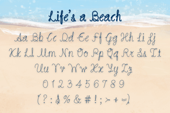 Life‘s a Beach Font PNG with transparent background - Preview 4