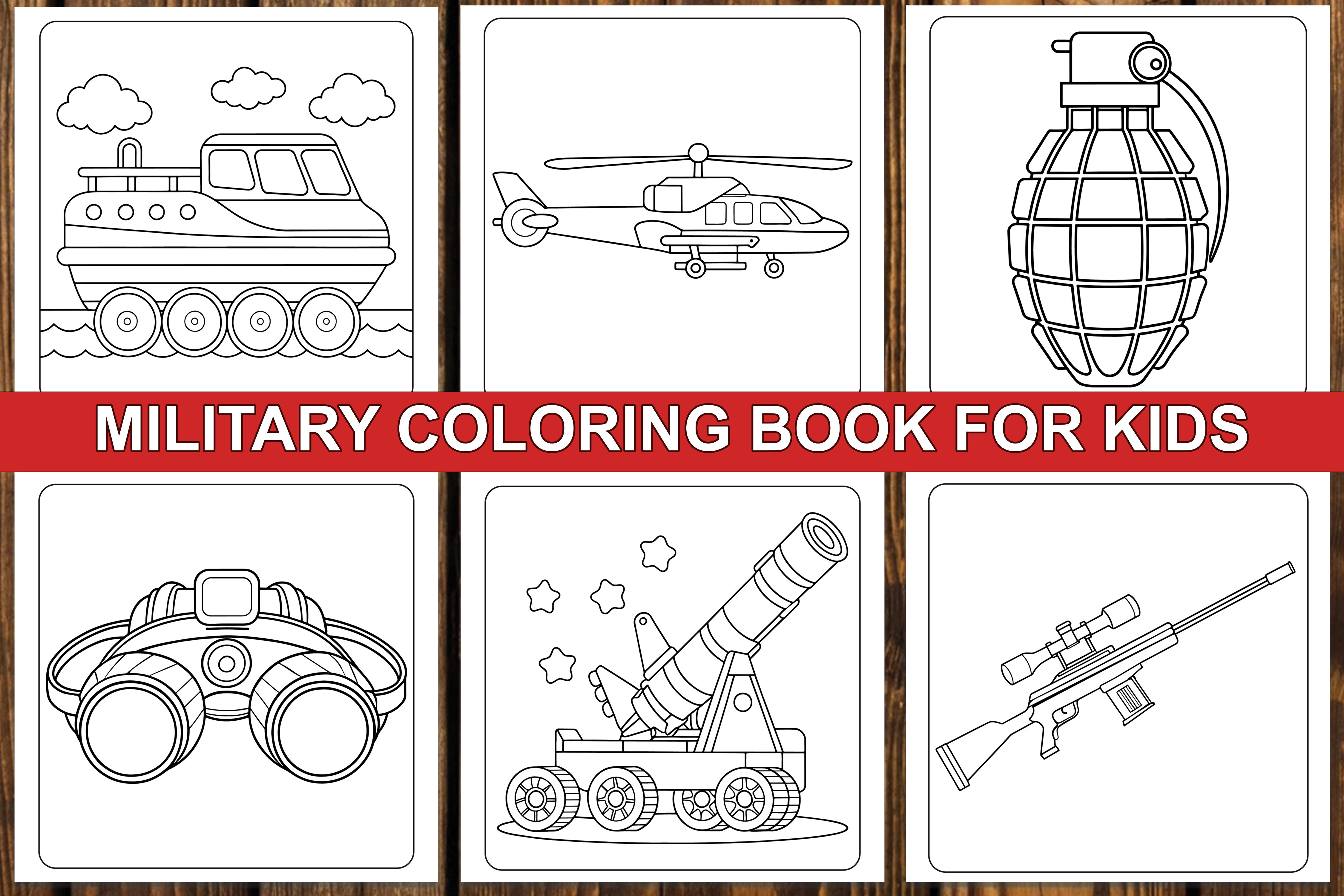 Military Coloring Book for Kids Vol – 2