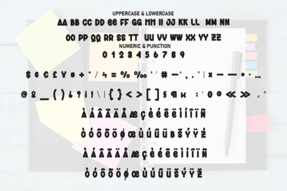 Notes Chubby Font PNG with transparent background - Preview 6