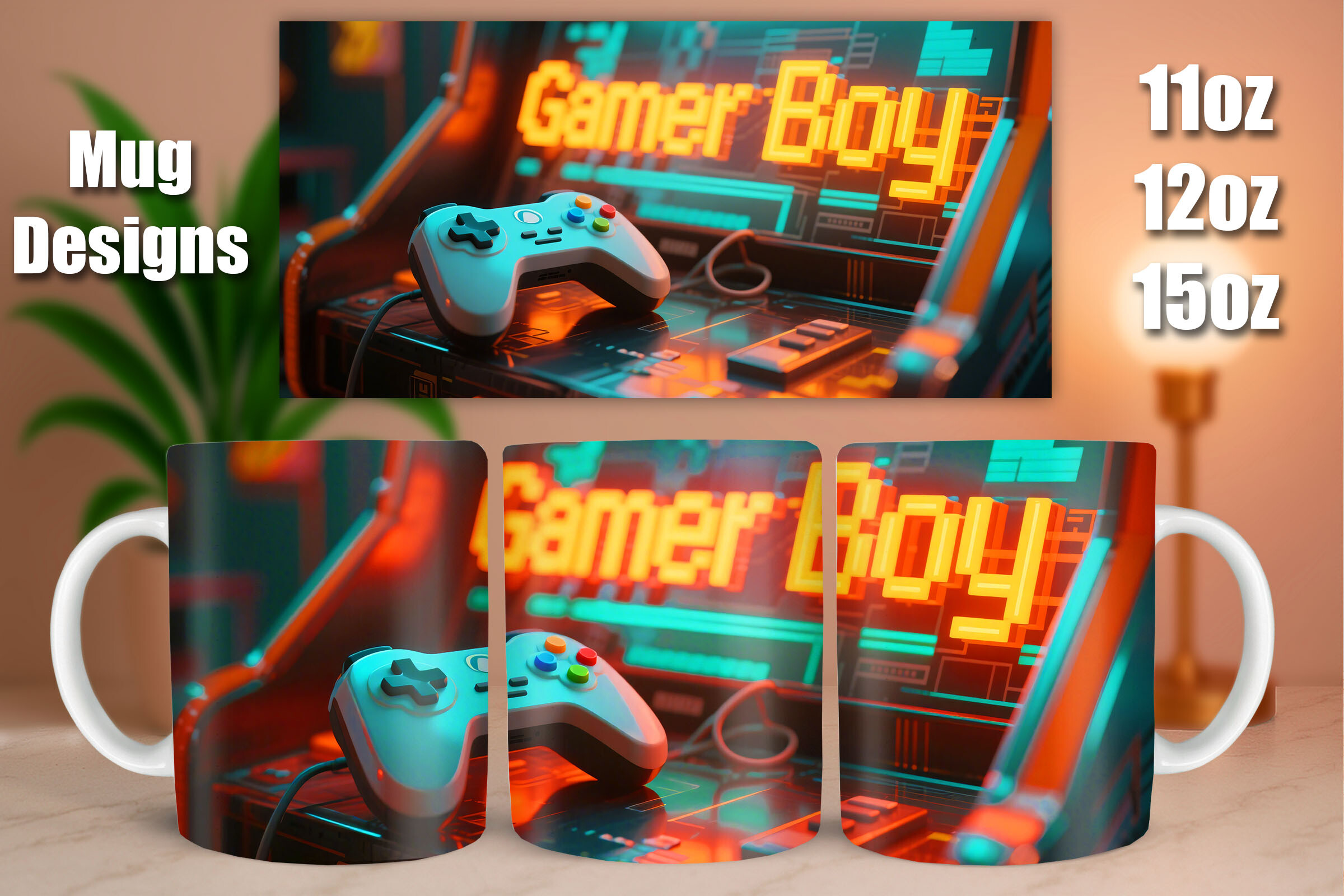 Retro Arcade Gamer Boy Mug