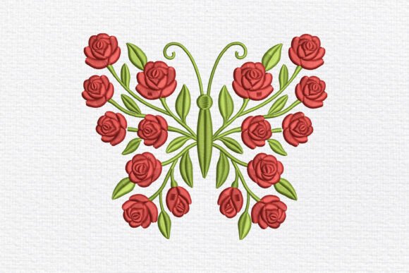 Rose Butterfly Embroidery
