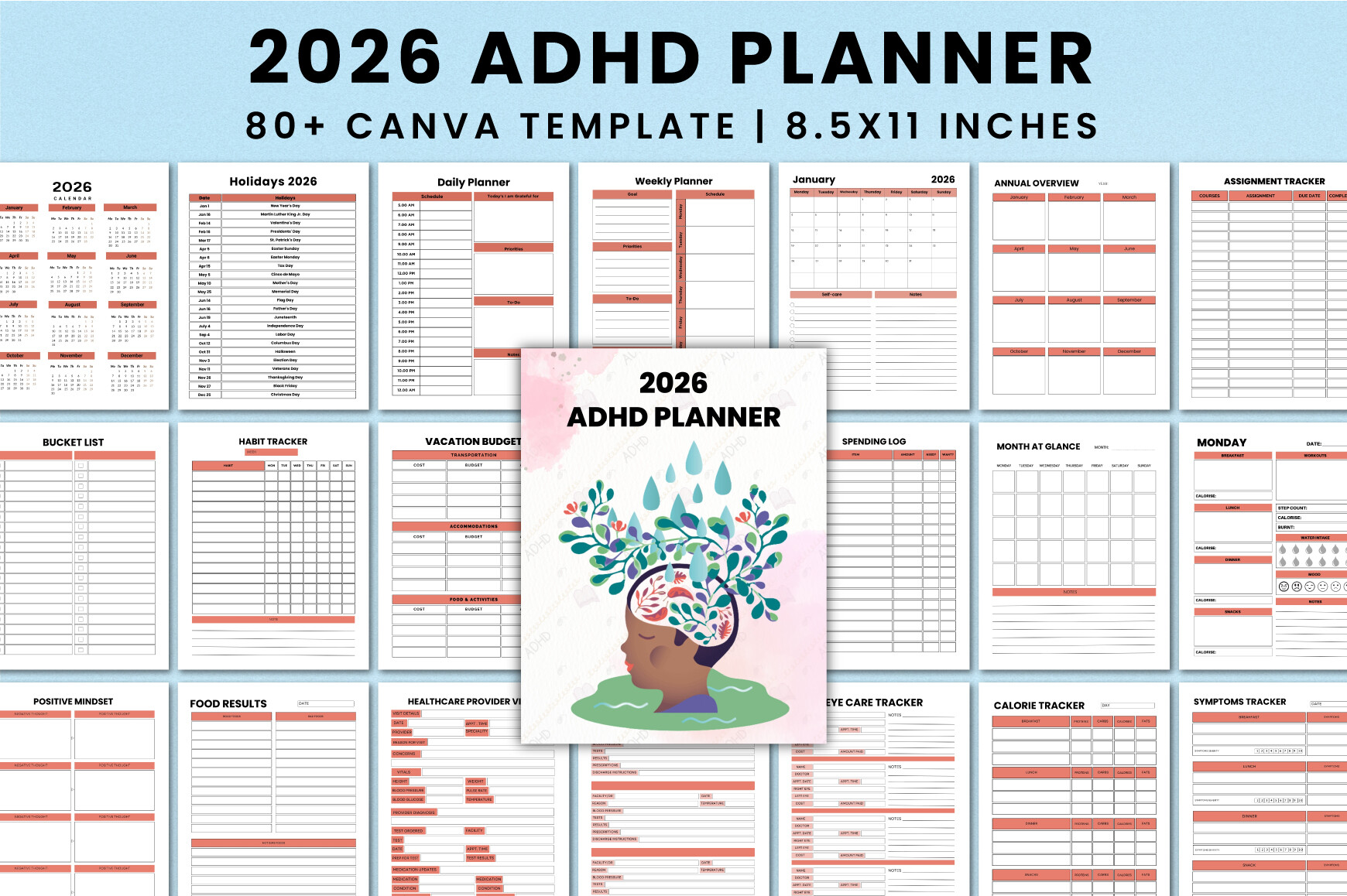 2026 ADHD Planner for Canva KDP Interior Graphic by Shumaya · Creative ...
