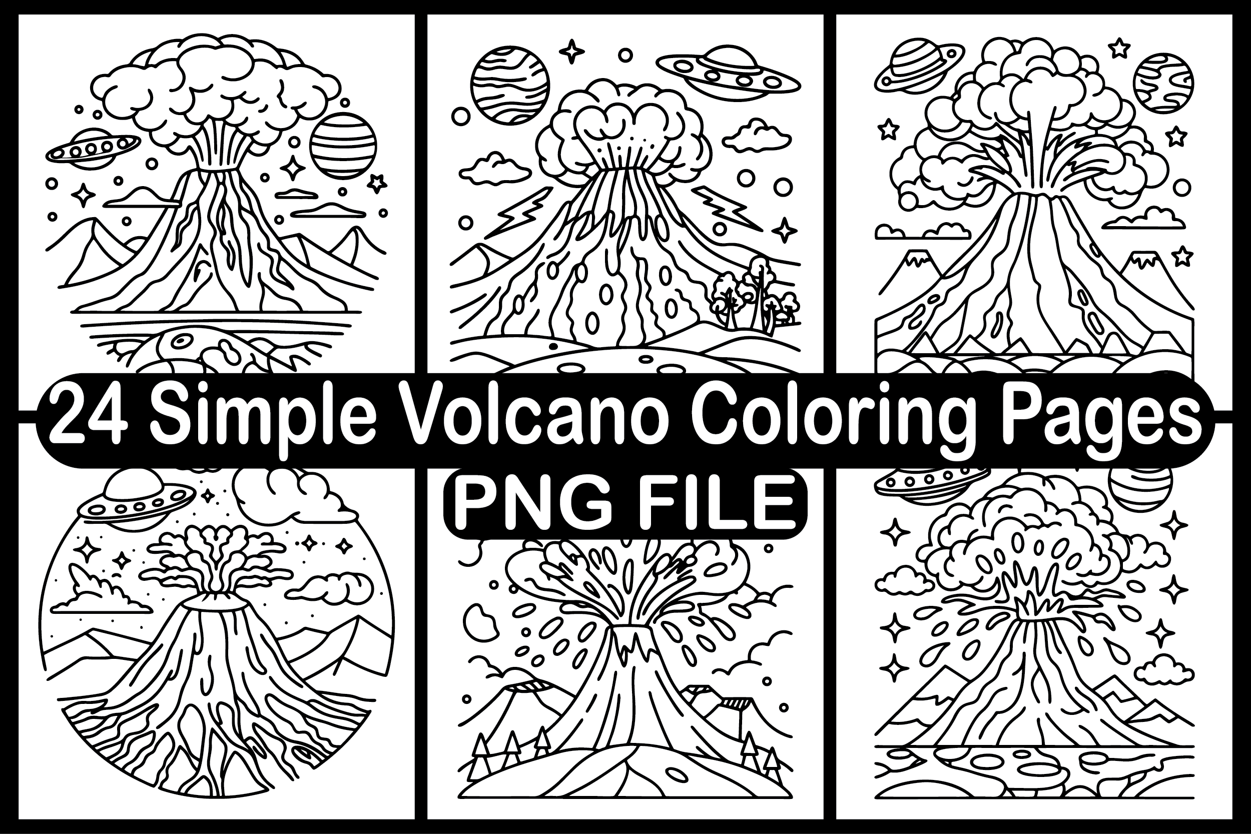 24 Simple Volcano Coloring Pages