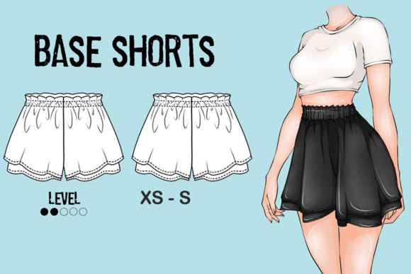 Base Pattern Shorts Women Shorts DIY