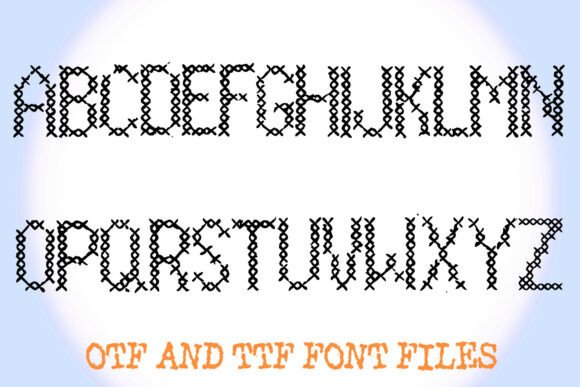 Cross Stitch Embroidery Font - Preview 1