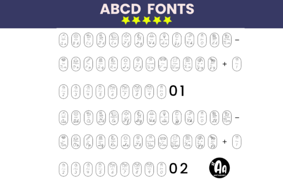 Cursive Handwriting Flashcards Font - Preview 2