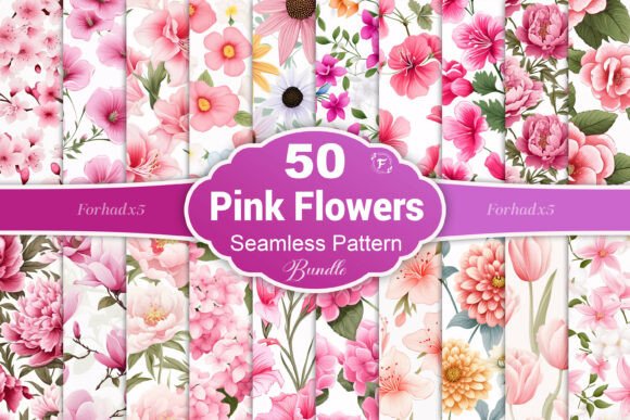 3D Pink Flower Seamless Pattern Graphic by Forhadx5 · Creative Fabrica