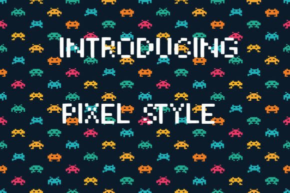 Pixel Style Font PNG with transparent background - Preview 1
