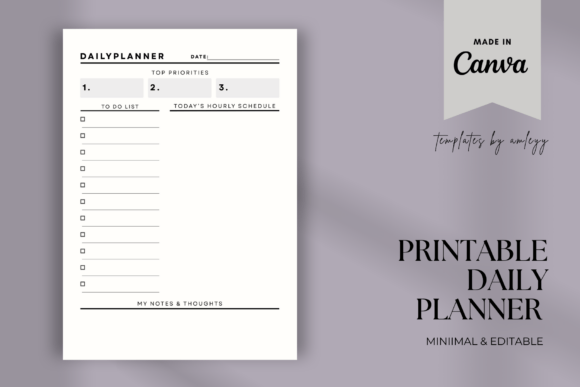 Printable Daily Planner | Minimalist