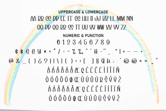 Rainbow Minimalist Font PNG with transparent background - Preview 6