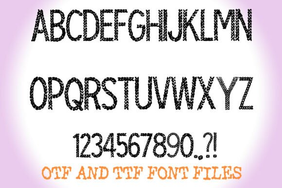 Sew Stitch Embroidery Font PNG with transparent background - Preview 1