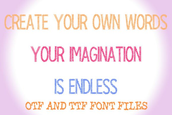 Sew Stitch Embroidery Font PNG with transparent background - Preview 2