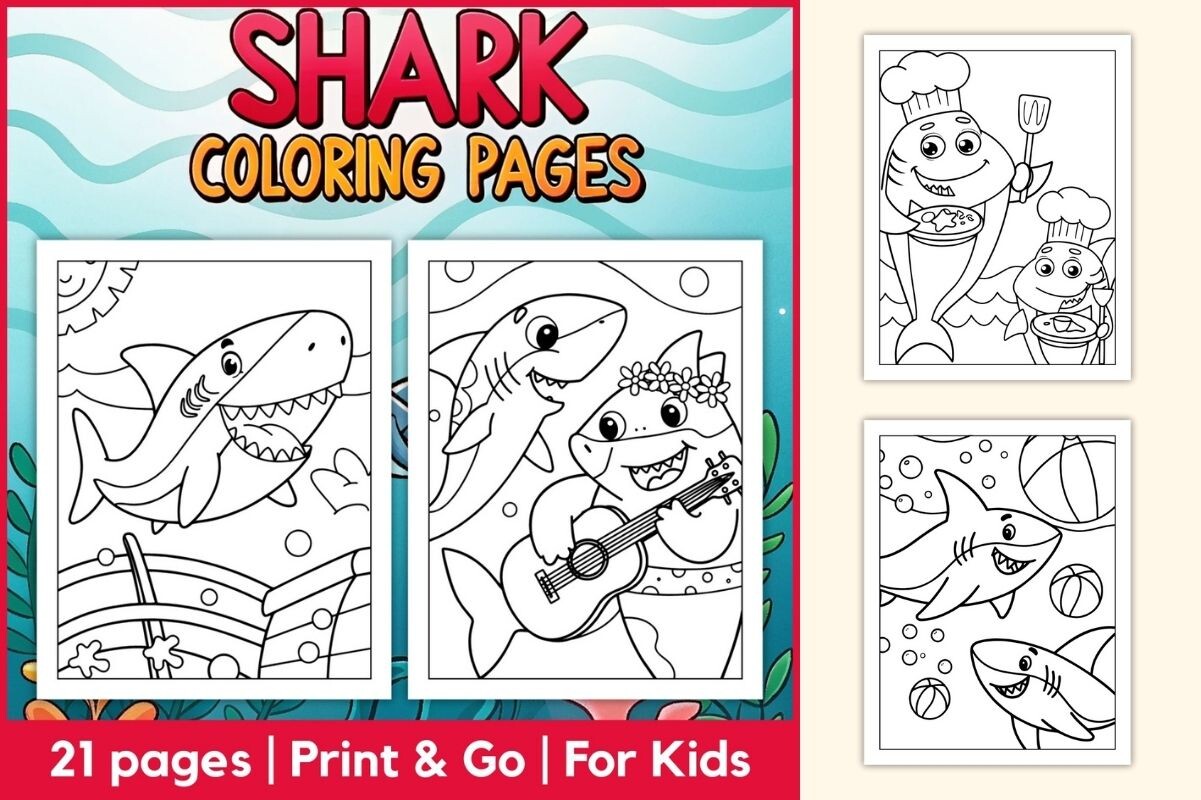 Shark Coloring Pages for Kids