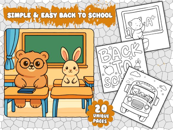 Simple Back to School Coloring Pages