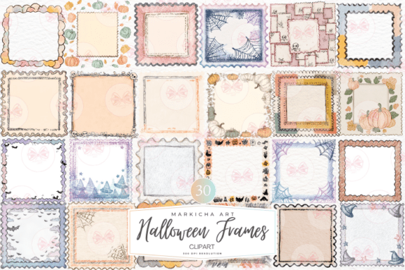 Spooky Halloween Frames Clipart Graphic by Markicha Art · Creative Fabrica
