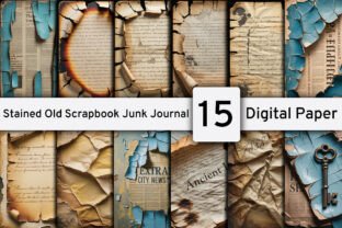 Stained Old Notes scrapbook Paper Pack