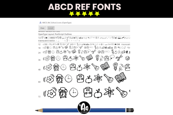 Abcd Ref School Icons Font - Preview 2